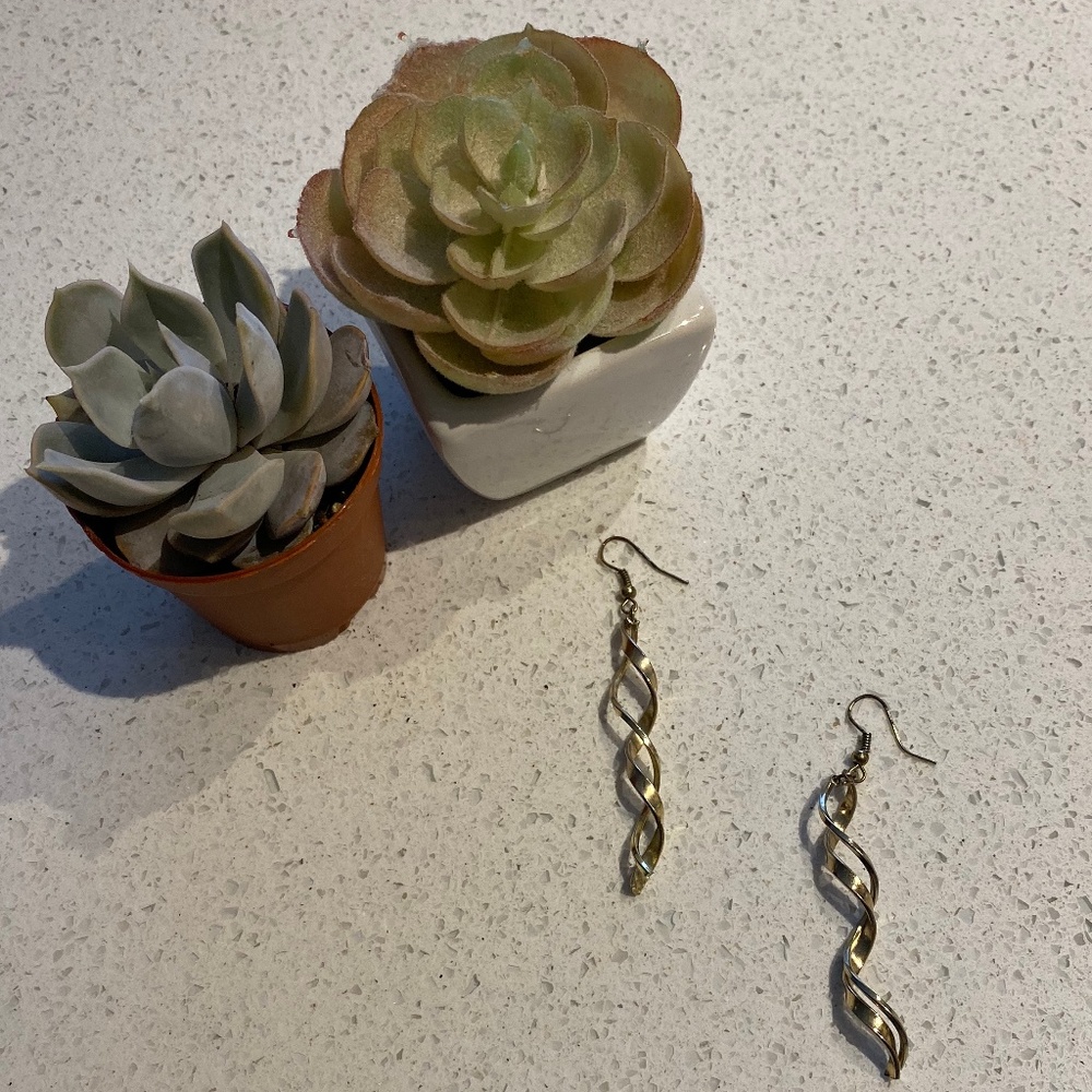 Gold Twirl Earrings